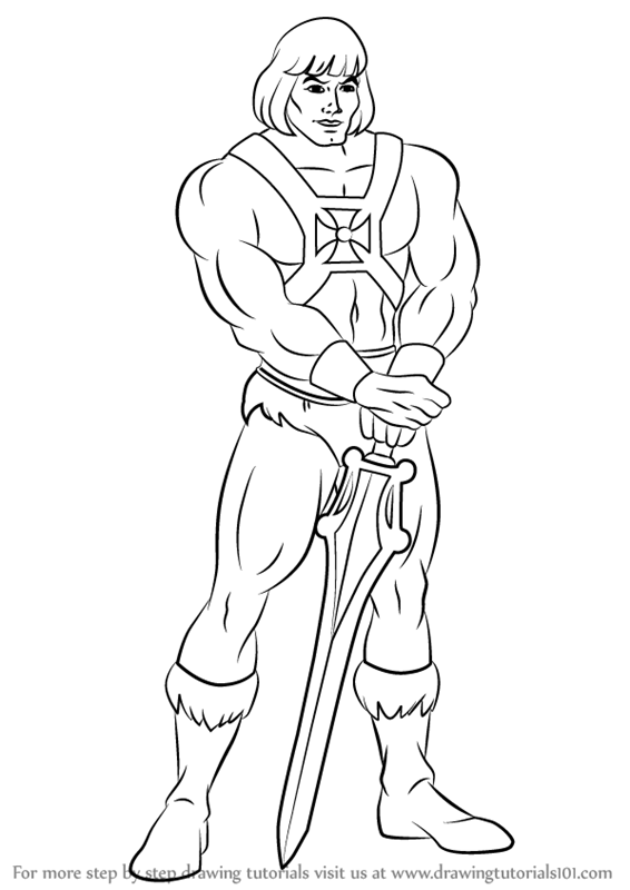 Learn How to Draw He-Man (He-Man) Step by Step : Drawing ...