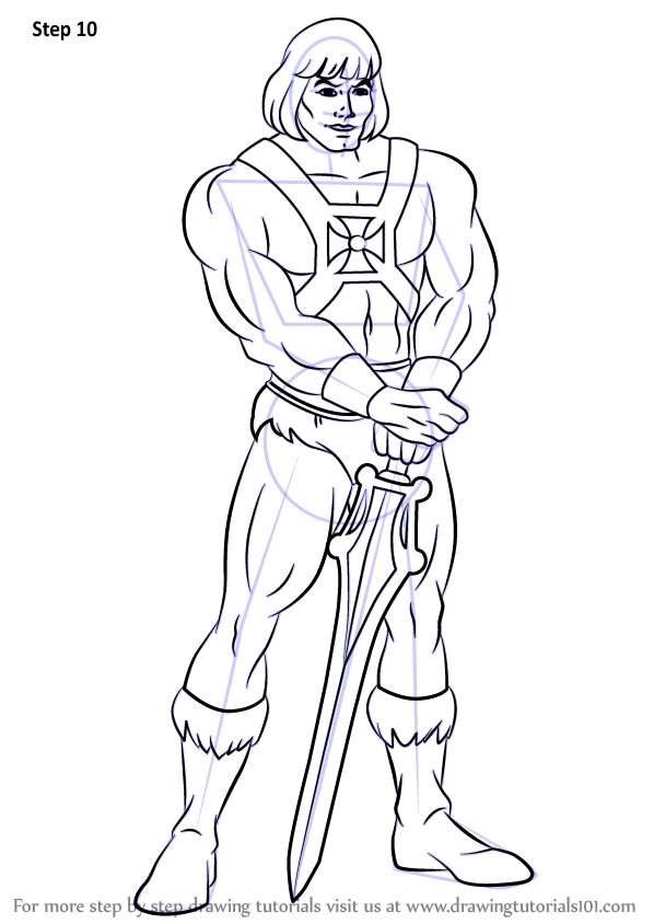 Learn How to Draw He-Man (He-Man) Step by Step : Drawing Tutorials