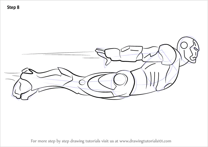 Learn How to Draw Iron Man Flying (Iron Man) Step by Step ...