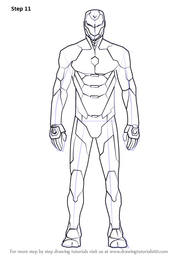 Learn How to Draw Iron Man Suit Iron Man Step by Step