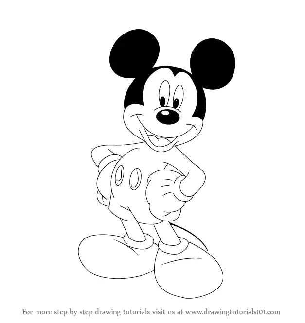 Outline Baby Mickey Mouse Drawing Easy - Rectangle Circle Cute Baby Mickey Mouse Drawings