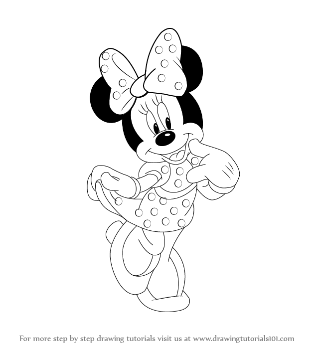 How to Draw Minnie Mouse (Minnie Mouse) Step by Step