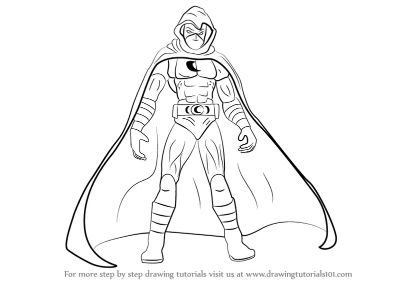 Learn How to Draw Moon Knight (Moon Knight) Step by Step : Drawing