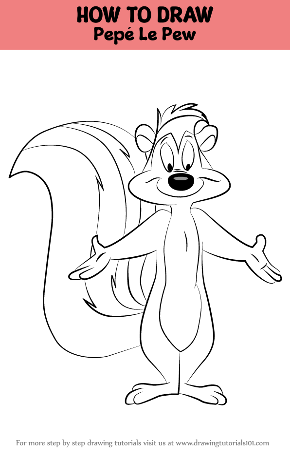 How to Draw Pepé Le Pew (Pepé Le Pew) Step by Step