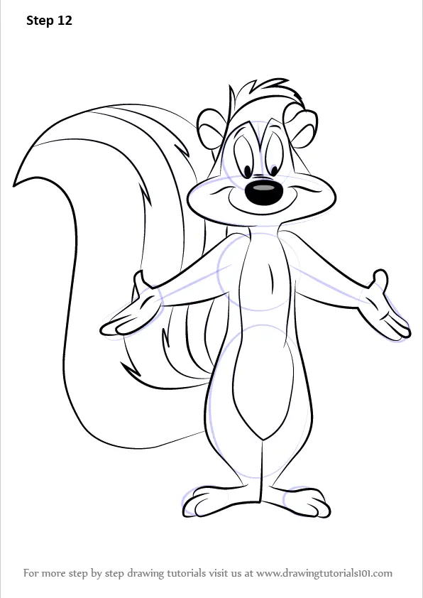 Learn How to Draw Pepé Le Pew (Pepé Le Pew) Step by Step : Drawing