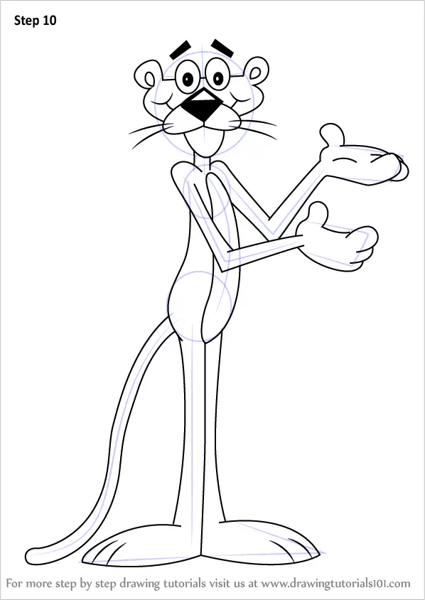Learn How to Draw Pink Panther (Pink Panther) Step by Step : Drawing