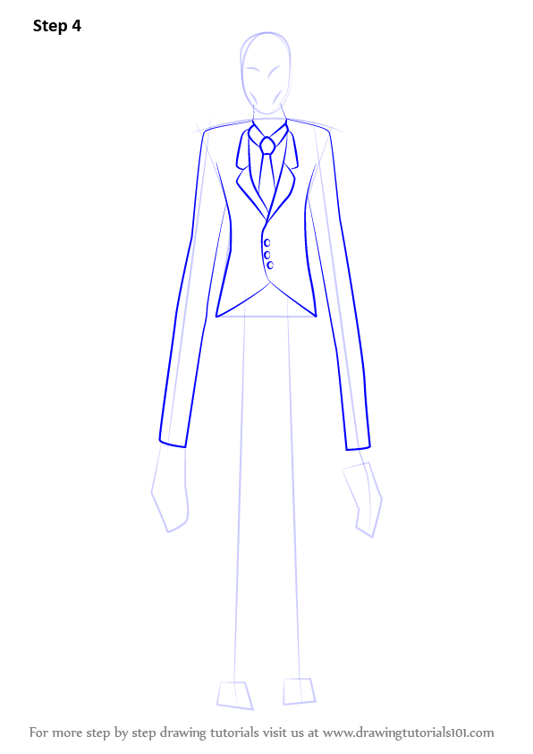 Learn How to Draw Slender Man (Slender Man) Step by Step : Drawing