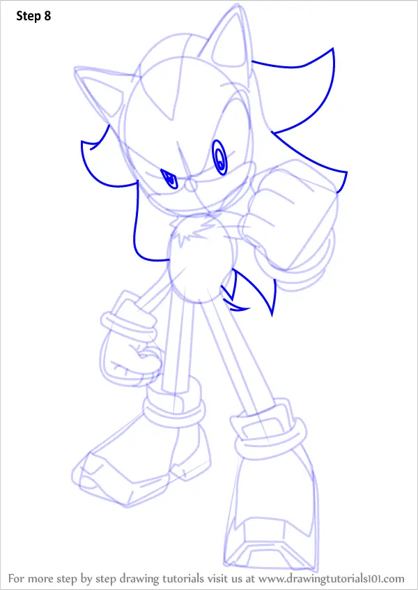 Learn How To Draw Shadow The Hedgehog From Sonic The Hedgehog