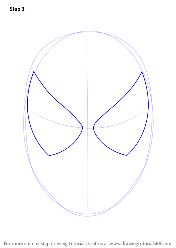 Learn How to Draw Spiderman Face (Spiderman) Step by Step : Drawing