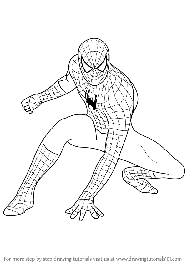 how to draw Spiderman step 0