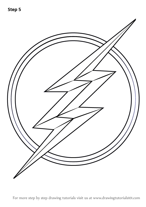 Learn How to Draw The Flash Symbol (The Flash) Step by ...