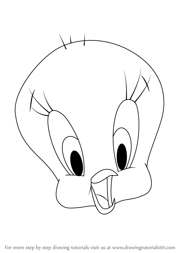 Learn How to Draw Tweety Bird Face (Tweety) Step by Step : Drawing