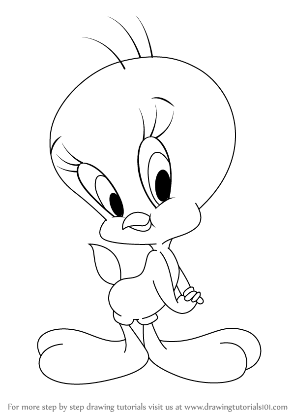 Learn How to Draw Tweety Bird (Tweety) Step by Step : Drawing Tutorials