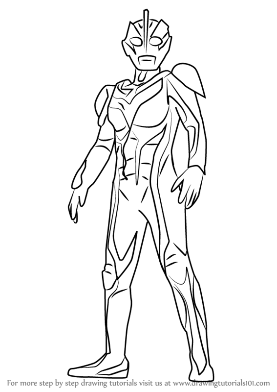 Learn How to Draw Dark Zagi Ultraman Step by Step 