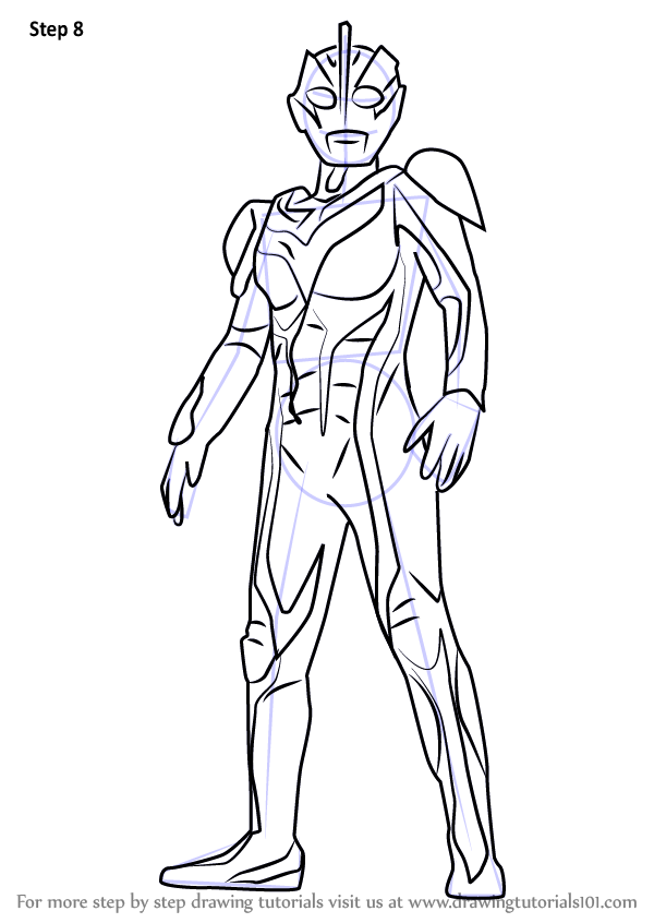 Learn How to Draw Dark Zagi (Ultraman) Step by Step : Drawing Tutorials