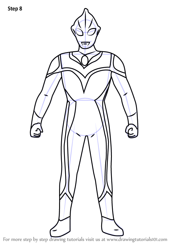 Learn How to Draw Evil Tiga (Ultraman) Step by Step : Drawing Tutorials