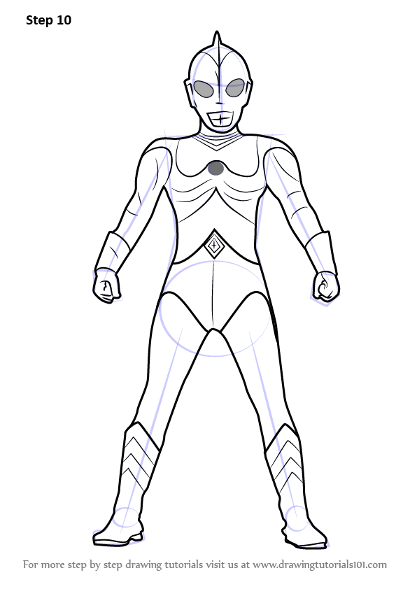 Step by Step How to Draw Ultraman 80 : DrawingTutorials101.com