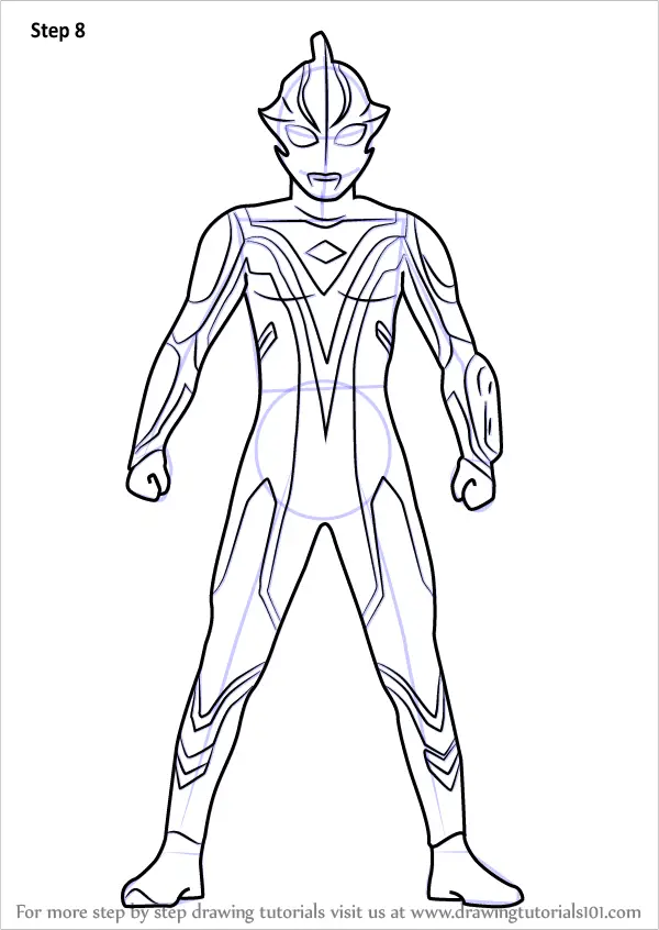 Learn How to Draw Ultraman Mebius Ultraman Step by Step 