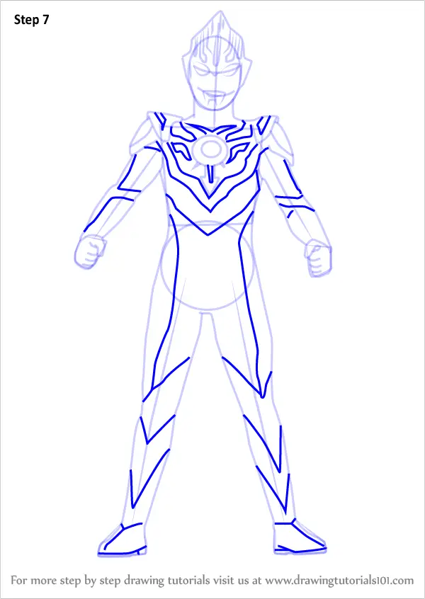how to draw Ultraman Orb step 7