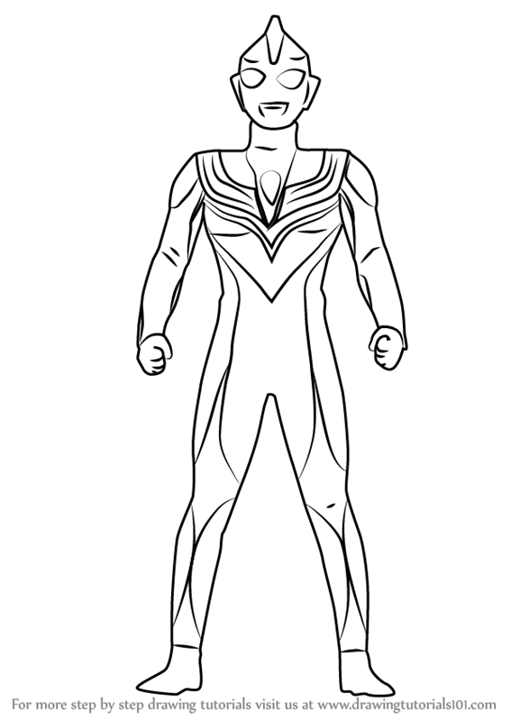 Learn How to Draw Ultraman Tiga (Ultraman) Step by Step : Drawing Tutorials