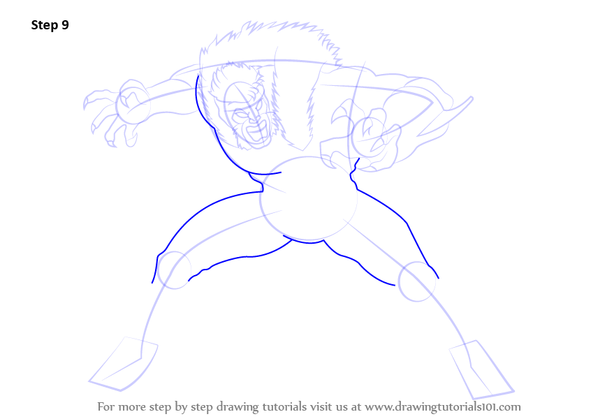 How to Draw Sabretooth from X-Men (X-Men) Step by Step | DrawingTutorials101.com
