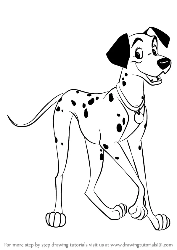 Step by Step How to Draw Pongo from 101 Dalmations