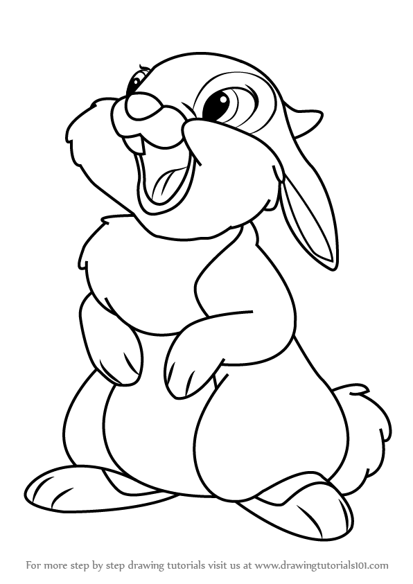 How to Draw Thumper from Bambi (Bambi) Step by Step ...