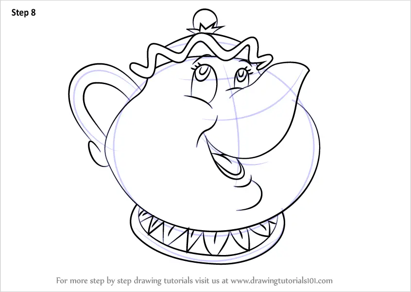 Learn How to Draw Mrs. Potts from Beauty and the Beast (Beauty and the  Beast) Step by Step : Drawing Tutorials