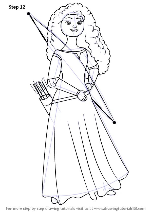 Learn How To Draw Merida Elinor From Brave Brave Step By Step