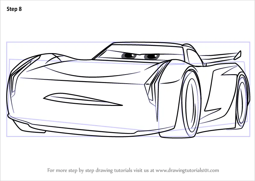 learn how to draw jackson storm from cars 3 cars 3 step