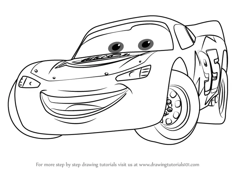 Learn How to Draw Lightning McQueen from Cars 3 (Cars 3) Step by Step :  Drawing Tutorials
