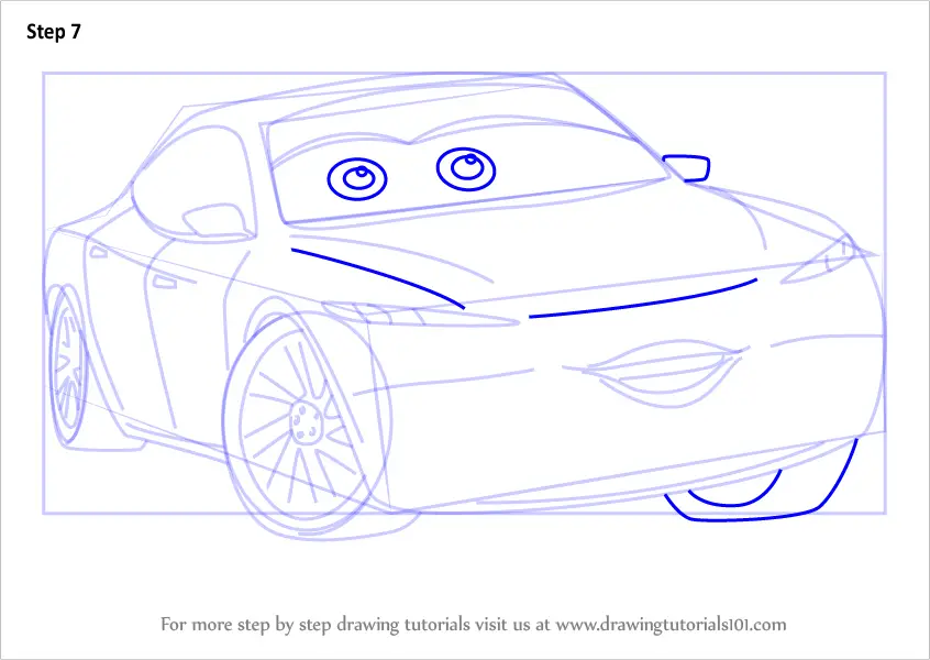 Learn How To Draw Natalie Certain From Cars 3 Cars 3 Step By Step Drawing Tutorials