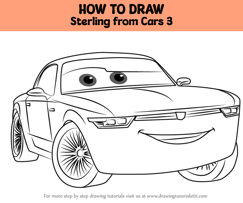 How to Draw Sterling from Cars 3 (Cars 3) Step by Step