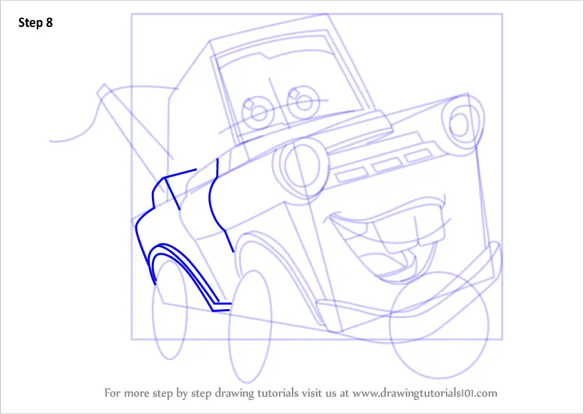 Learn How to Draw Tow Mater from Cars 3 (Cars 3) Step by Step : Drawing