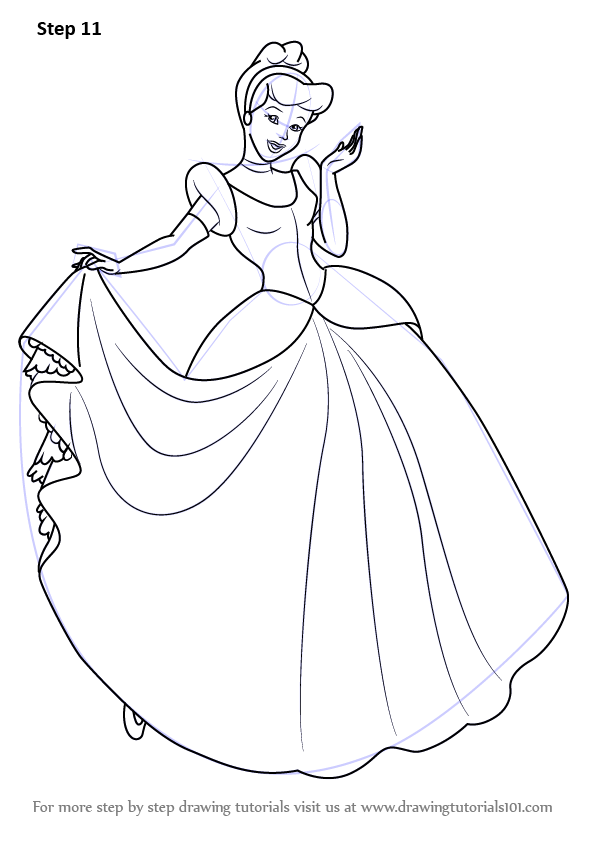 Learn How to Draw Princess Cinderella Cinderella Step by 