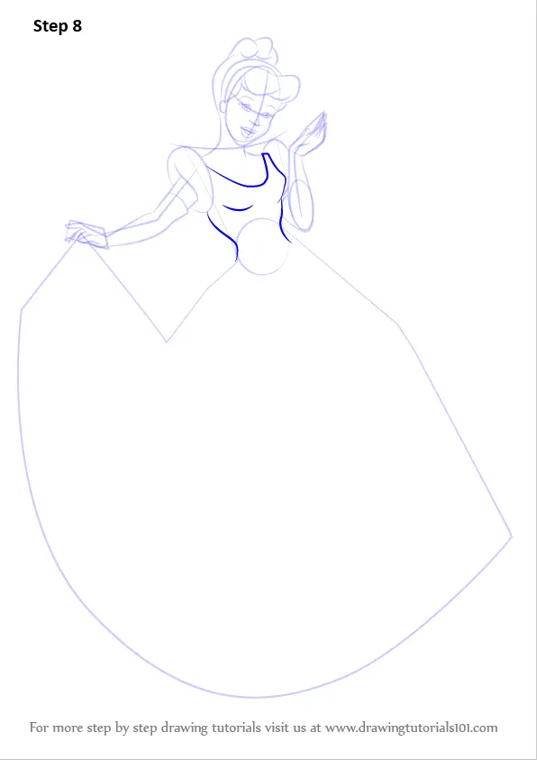 Learn How to Draw Princess Cinderella (Cinderella) Step by Step