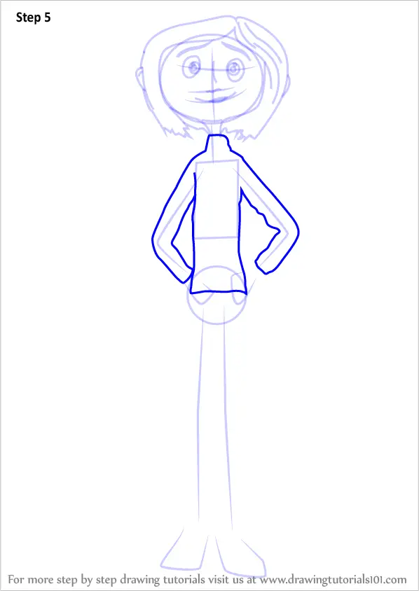 Learn How to Draw Coraline Jones from Coraline (Coraline) Step by Step