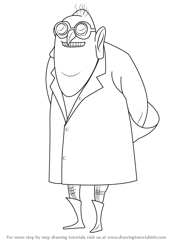 Step by Step How to Draw Dr. Nefario from Despicable Me