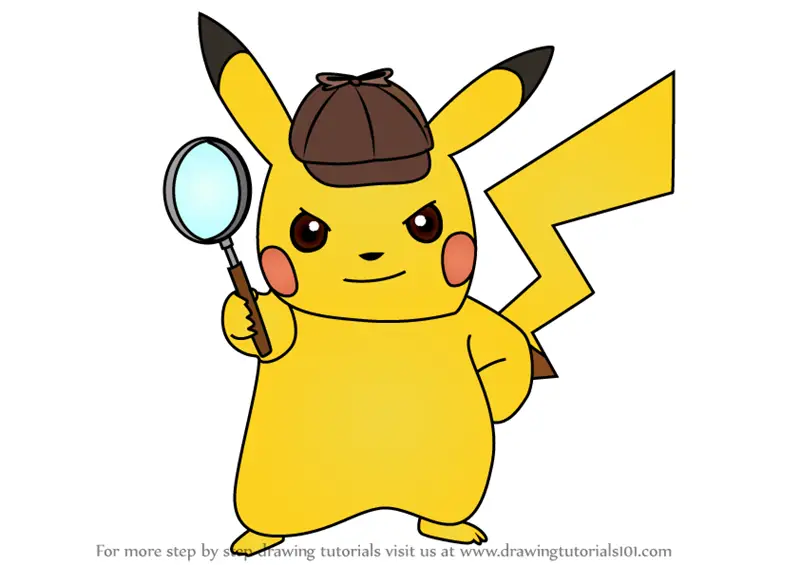 Learn How to Draw Detective Pikachu from Detective Pikachu (Detective  Pikachu) Step by Step : Drawing Tutorials