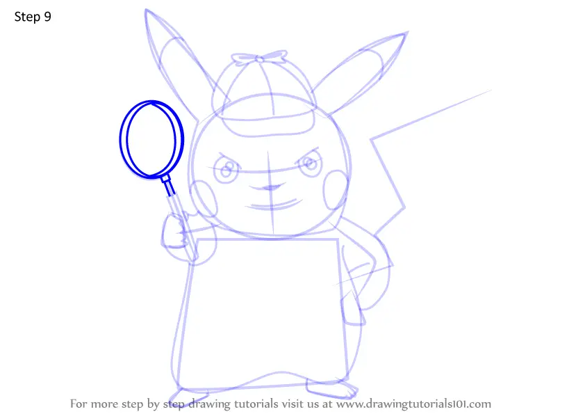 Learn How To Draw Detective Pikachu From Detective Pikachu