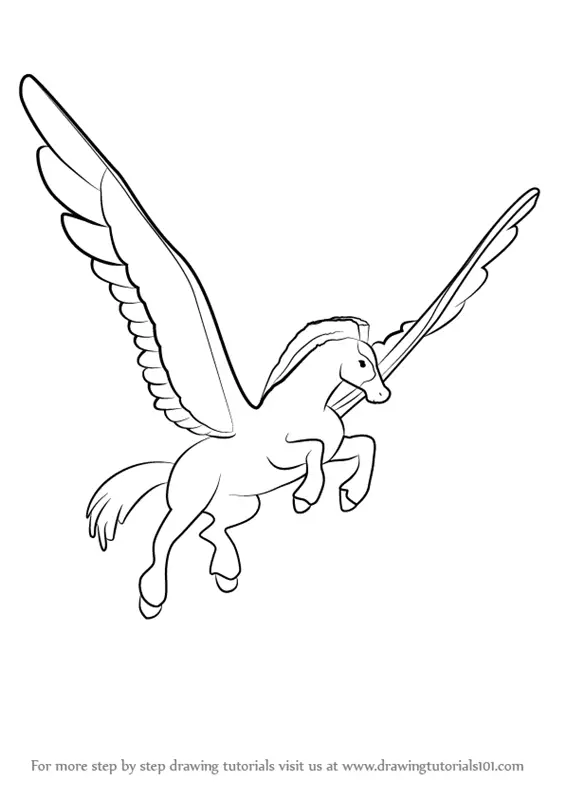 Unique Pegasus Drawing Easy Sketch 