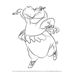 How to Draw Hyacinth Hippo from Fantasia