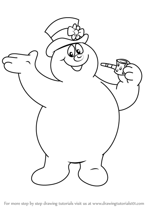 How to Draw Frosty from Frosty the Snowman (Frosty the Snowman) Step by ...