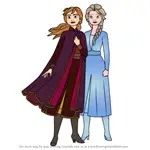 How to Draw Anna and Elsa from Frozen 2