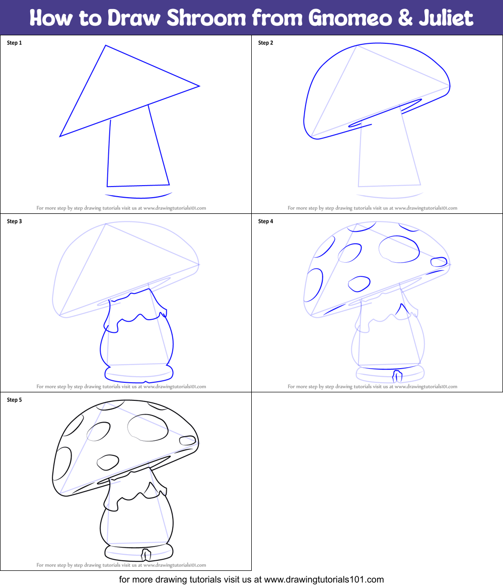 How to Draw Shroom from Gnomeo & Juliet Printable Step by Step