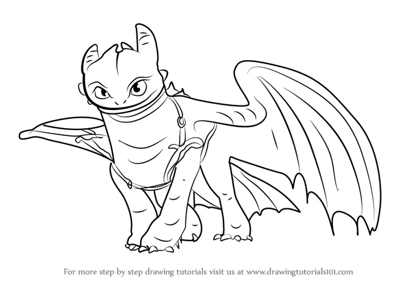 Toothless Drawing Tutorial - How to draw Toothless step by step