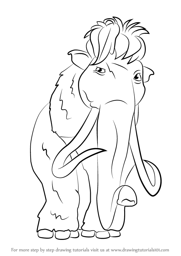 Learn How to Draw Ellie from Ice Age (Ice Age) Step by Step : Drawing