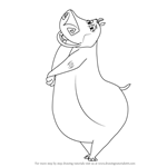 How to Draw Gloria the Hippopotamus from Madagascar