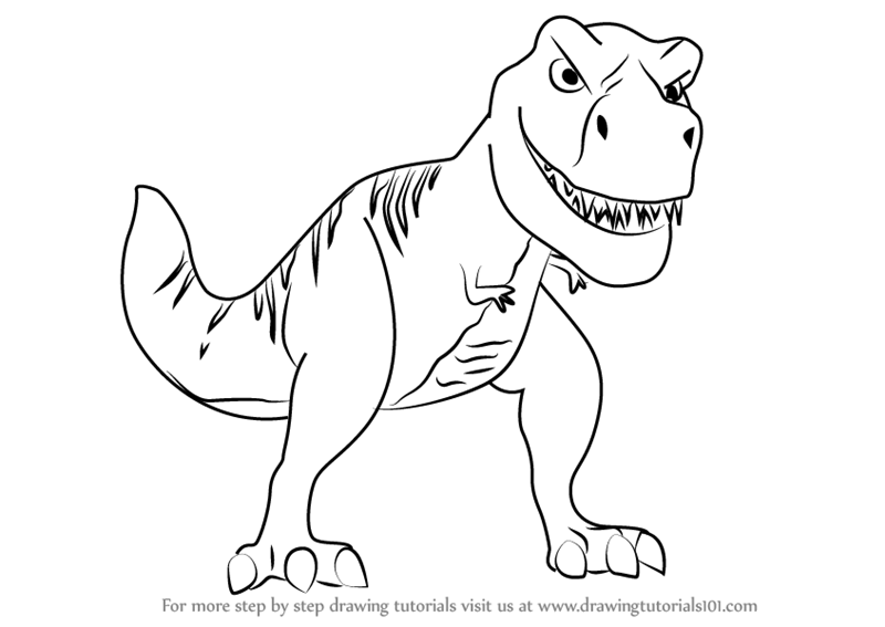 Learn How To Draw Tiny The T-Rex From Meet The Robinsons (Meet The  Robinsons) Step By Step : Drawing Tutorials