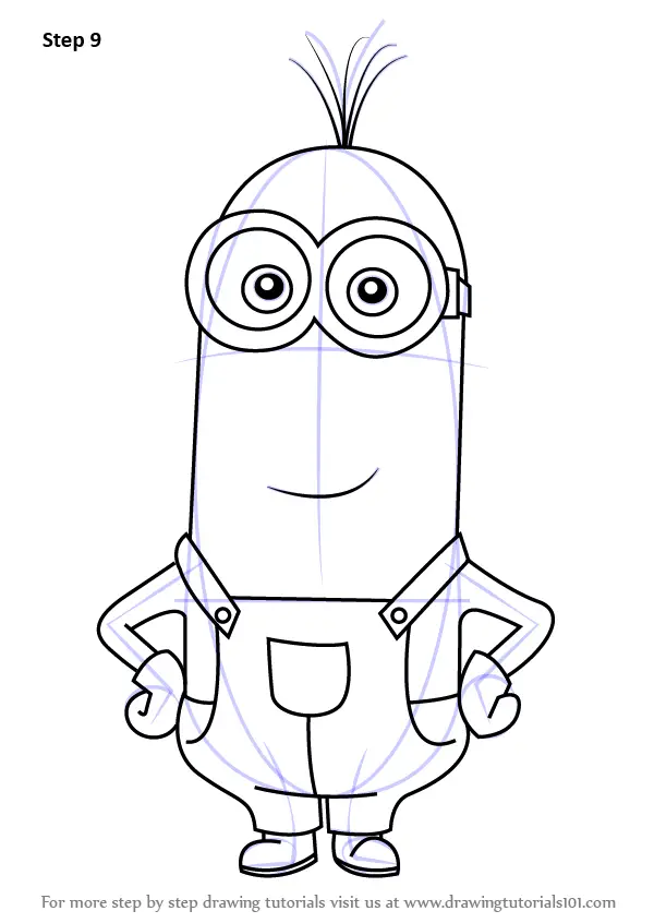 Learn How to Draw Kevin from Minions (Minions) Step by Step : Drawing  Tutorials